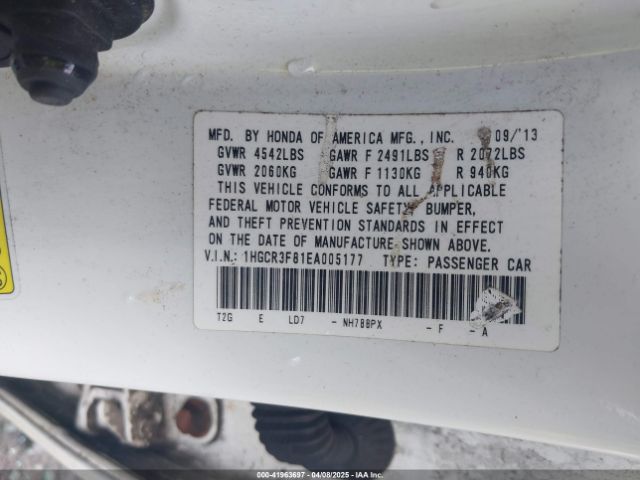 1HGCR3F81EA005177 Honda Accord Ex-l V-6