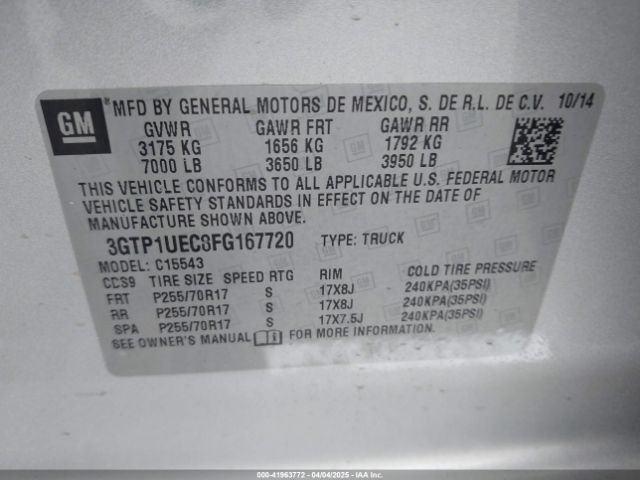 3GTP1UEC8FG167720 GMC Sierra 1500 Sle