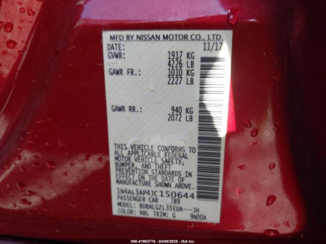 1N4AL3AP4JC150644 Nissan Altima 2.5 S