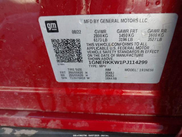 1GNERKKW1PJ114299 Chevrolet Traverse Fwd Premier