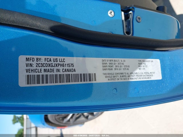 2C3CDXGJXPH611575 Dodge 2023