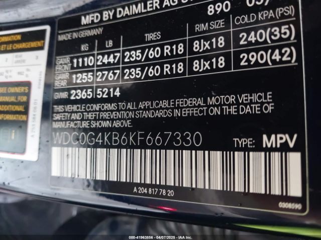 WDC0G4KB6KF667330 Mercedes-Benz Glc 300 4matic