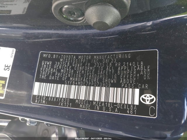 Toyota COROLLA LE 2023 5YFB4MDE7PP073909 Image 9