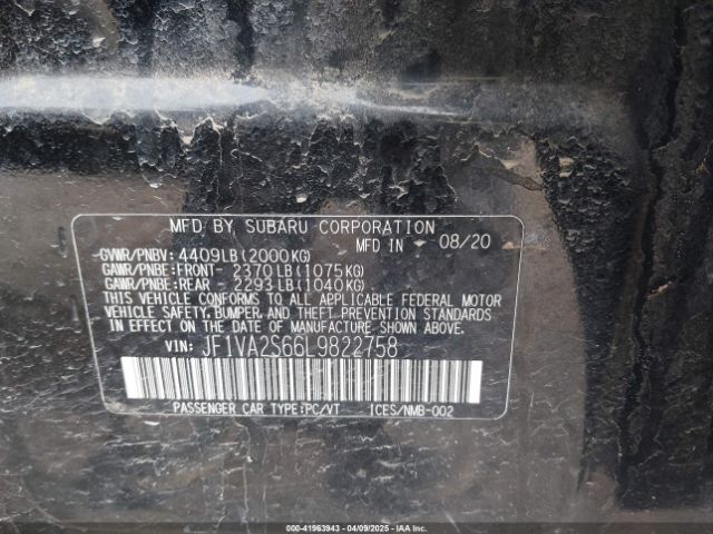 2020 SUBARU WRX STI JF1VA2S66L9822758 Photo 8