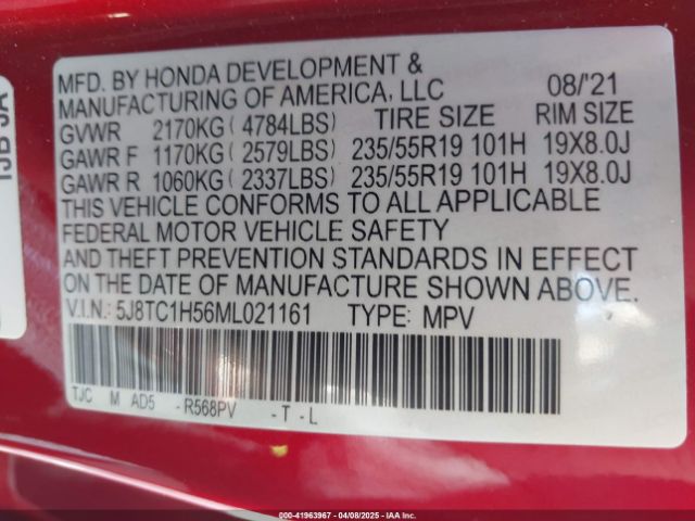 2021 ACURA RDX 5J8TC1H56ML021161 Photo 8