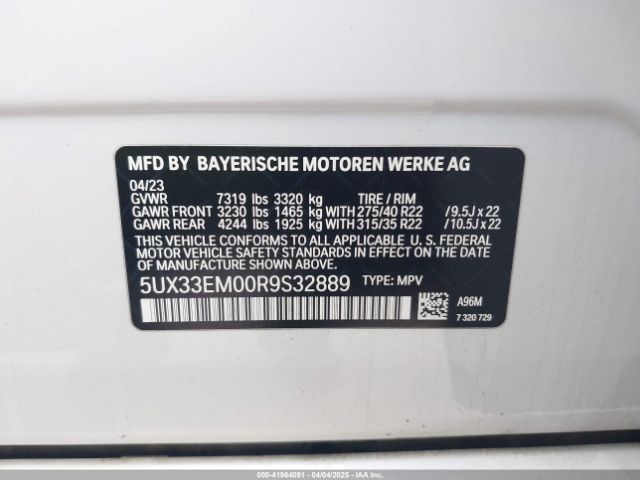 5UX33EM00R9S32889 BMW X7 M60i