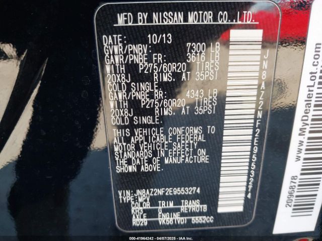 JN8AZ2NF2E9553274 Infiniti QX80