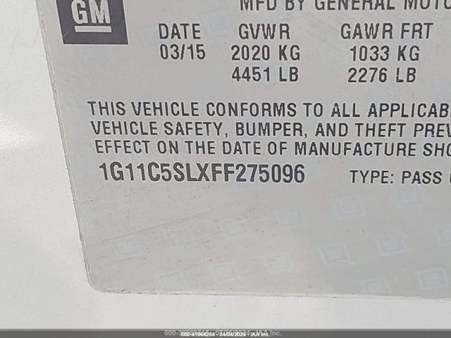 Chevrolet lkw 2015 1G11C5SLXFF275096 Image 9