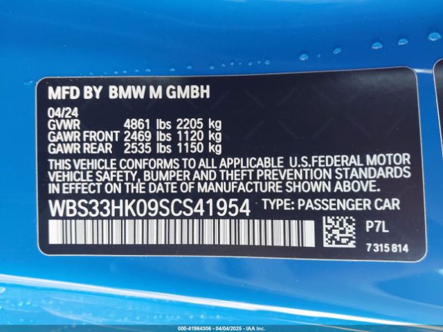 WBS33HK09SCS41954 BMW M4 Competition Xdrive
