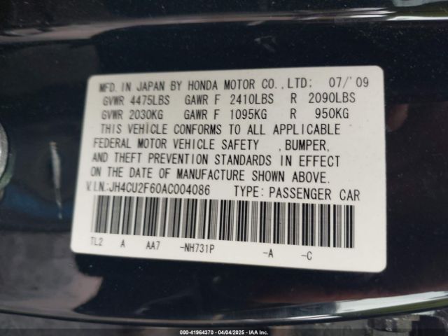 2010 ACURA TSX JH4CU2F60AC004086 Photo 8