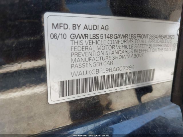 2011 AUDI S4 WAUKGBFL9BA007394 Photo 8
