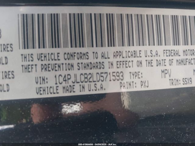 1C4PJLCB2LD571593 Jeep Cherokee Latitude Fwd