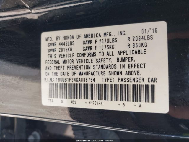 19UUB1F34GA006764 Acura TLX
