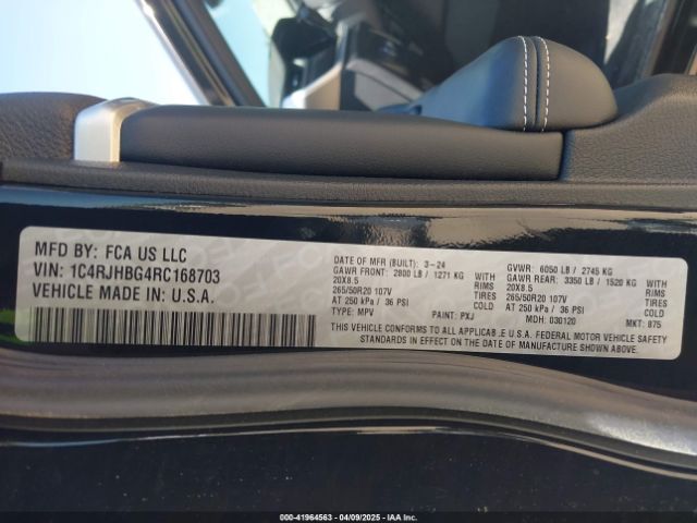 1C4RJHBG4RC168703 Jeep Grand Cherokee Limited 4x4