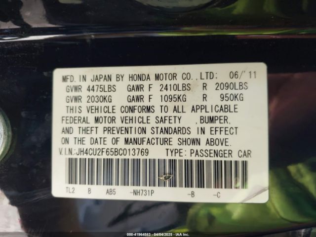 2011 ACURA TSX JH4CU2F65BC013769 Photo 8