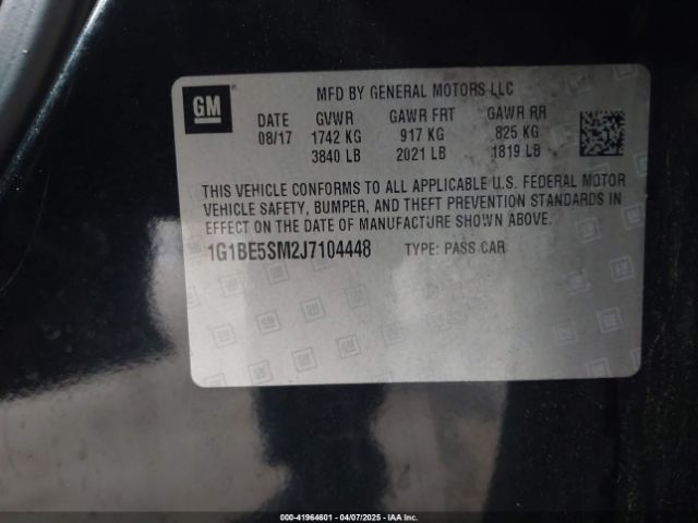 1G1BE5SM2J7104448 Chevrolet Cruze Lt Auto
