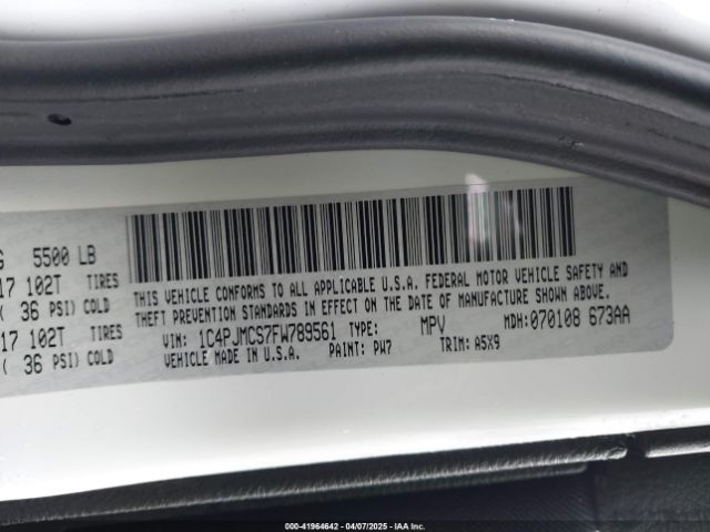 1C4PJMCS7FW789561 Jeep Cherokee Latitude