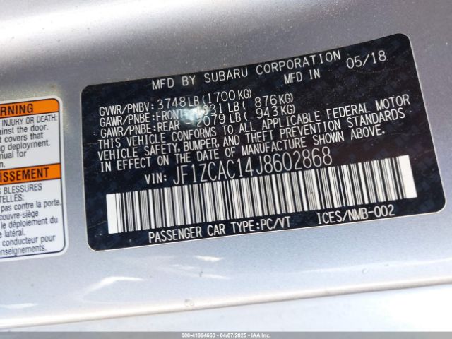 JF1ZCAC14J8602868 Subaru Brz Limited