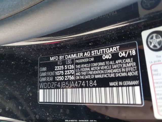 WDDZF4JB5JA474184 Mercedes-Benz E 300