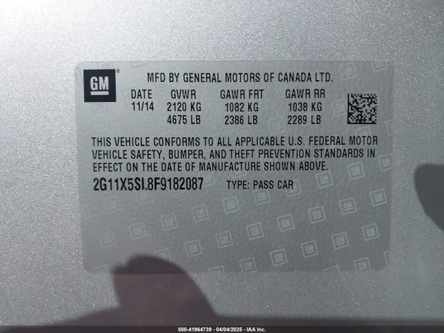 Chevrolet lkw 2015 2G11X5SL8F9182087 Image 9