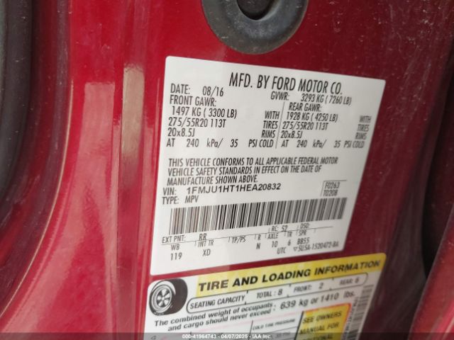 1FMJU1HT1HEA20832 Ford Expedition Xlt