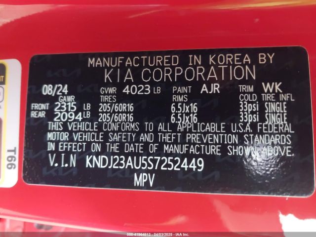 KNDJ23AU5S7252449 KIA SOUL LX