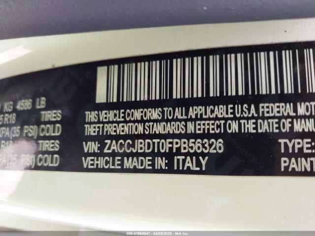 ZACCJBDT0FPB56326 Jeep Renegade Limited