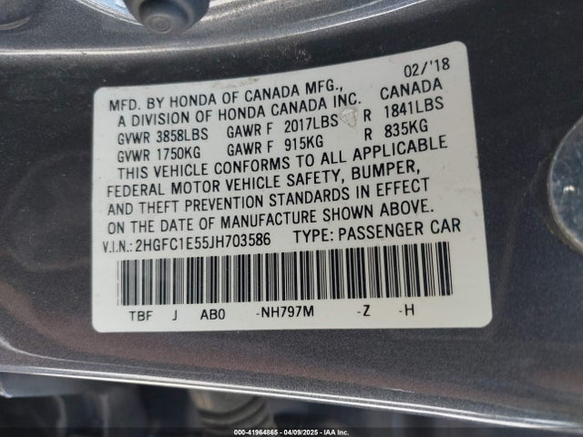 Honda CIVIC SI 2018 2HGFC1E55JH703586 Image 9