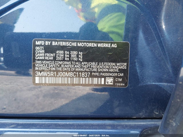 3MW5R1J00M8C11837 BMW 330I