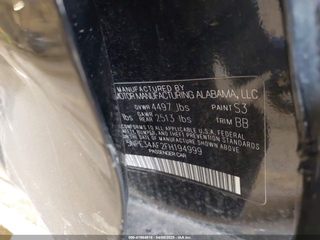5NPE34AF2FH194999 Hyundai Sonata Limited