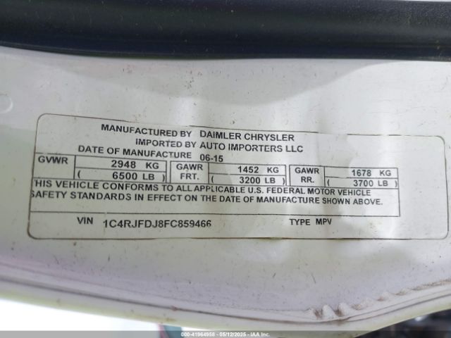 1C4RJFDJ8FC859466 Jeep Grand Cherokee Srt