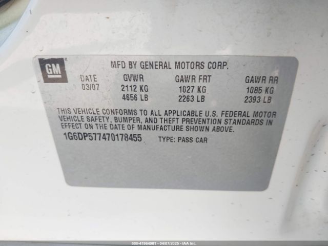 2007 CADILLAC CTS 1G6DP577470178455 Photo 8