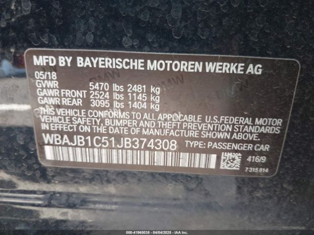 WBAJB1C51JB374308 BMW 530e Xdrive Iperformance