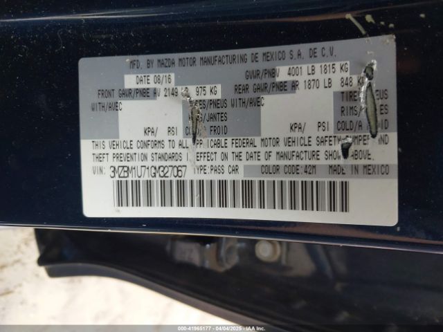 3MZBM1U71GM327067 Mazda Mazda3 I Sport