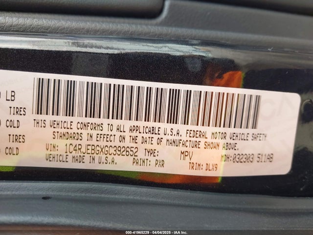 1C4RJEBGXGC392652 Jeep Grand Cherokee Limited