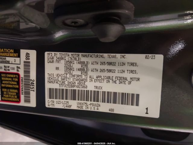 5TFVC5DB0PX023060 Toyota Tundra Hybrid Capstone