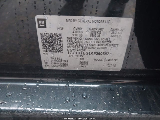 1GC1KTEG1KF260607 Chevrolet Silverado 2500hd Ltz