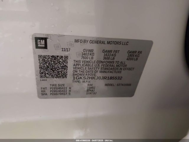 1GKS2HKJ0JR185532 GMC YUKON XL DENALI