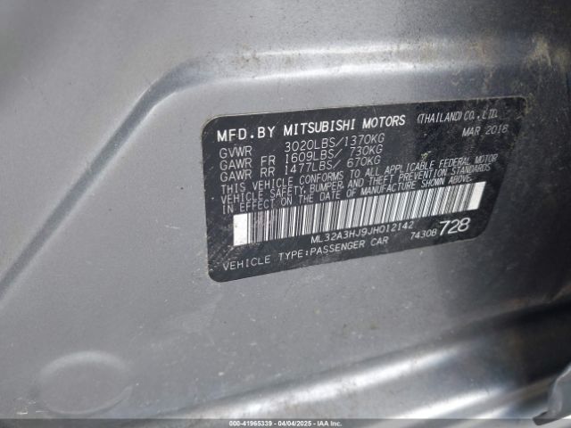 ML32A3HJ9JH012142 Mitsubishi MIRAGE ES