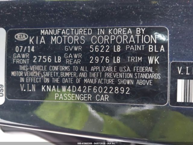 KNALW4D42F6022892 KIA K900 Luxury