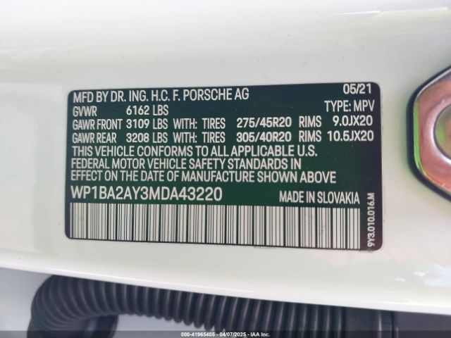 2021 PORSCHE CAYENNE COUPE WP1BA2AY3MDA43220 Photo 8
