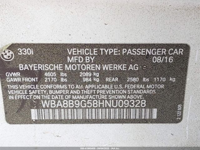 WBA8B9G58HNU09328 BMW 330I