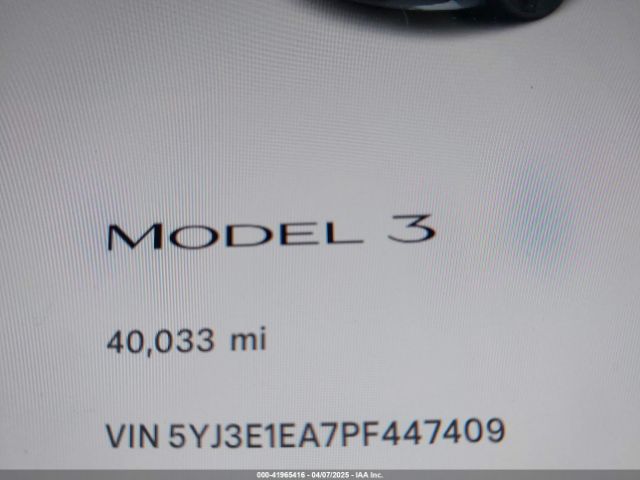 5YJ3E1EA7PF447409 Tesla Model 3 Rear-wheel Drive