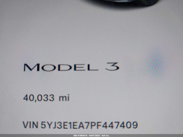 5YJ3E1EA7PF447409 Tesla Model 3 Rear-wheel Drive