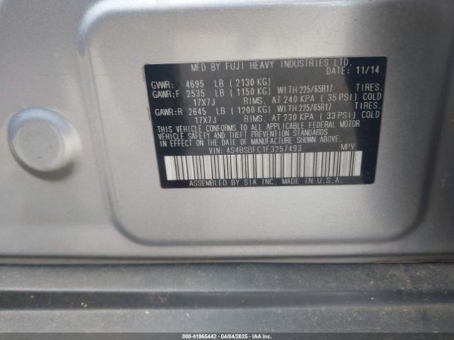 4S4BSBFC1F3257493 Subaru Outback 2.5i Premium