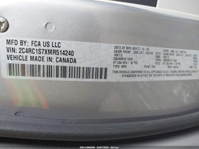 2021 CHRYSLER PACIFICA HYBRID 2C4RC1S7XMR514240 Photo 8