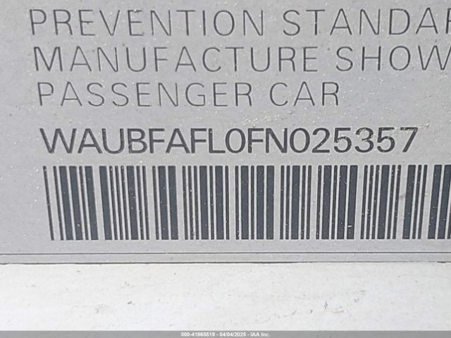 WAUBFAFL0FN025357 Audi A4 2.0t Premium