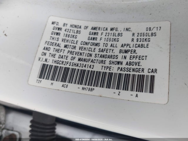 1HGCR2F55HA304143 Honda Accord Sport