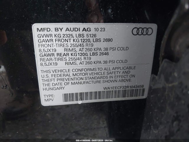 2024 AUDI Q3 WA1EECF32R1043458 Photo 8