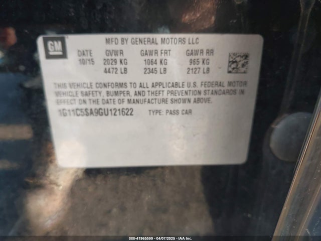 1G11C5SA9GU121622 Chevrolet Malibu Limited Lt